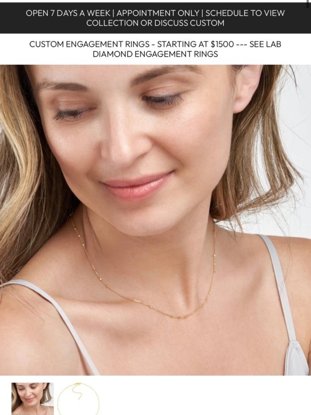 14k brand new solid gold Rosalee jewelry necklace $350 new as shown minimalist
